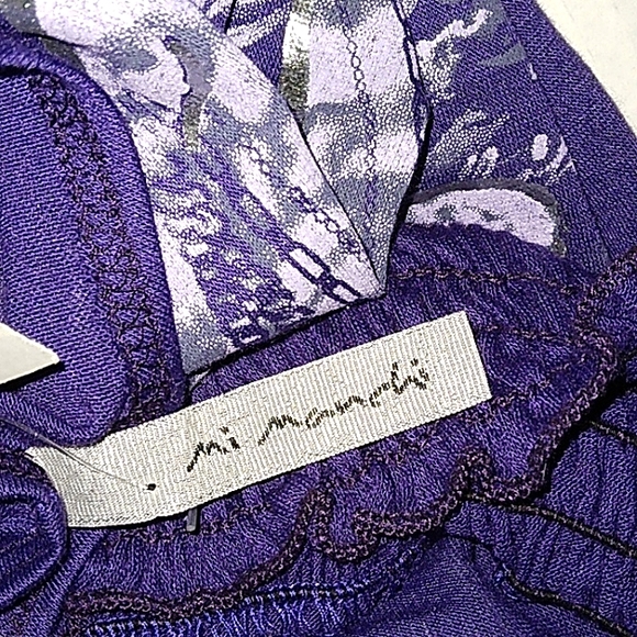 ☆NWT☆Gorgeous Plus Size Mi Manchi Royal Purple Silver Metallic Butterfly Blouse☆ - Picture 13 of 15